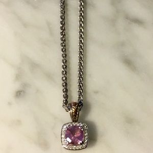 Charles Krypell pink Topaz Pendant Necklace